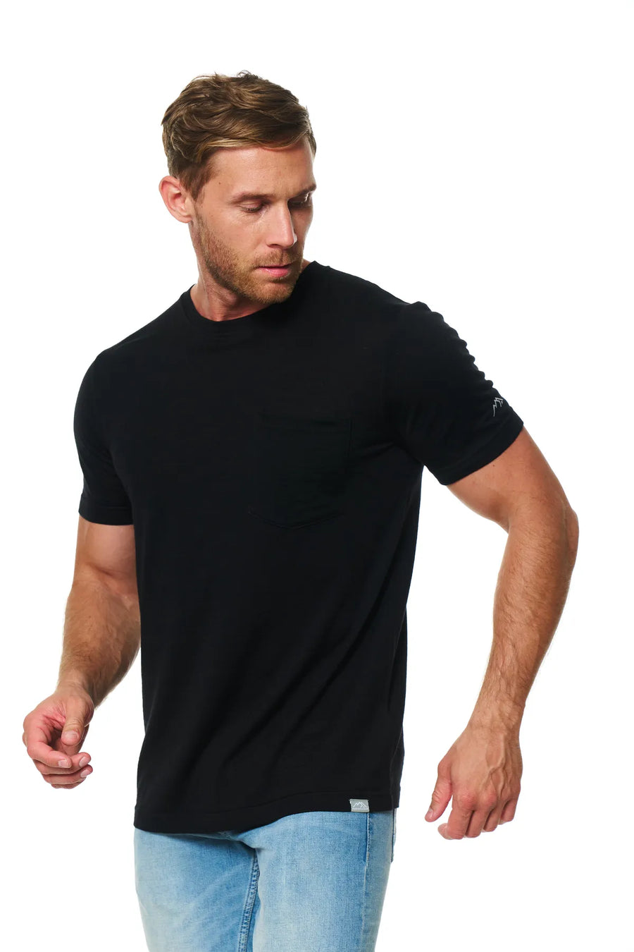 Men's Merino Wool Black Pocket T-Shirt