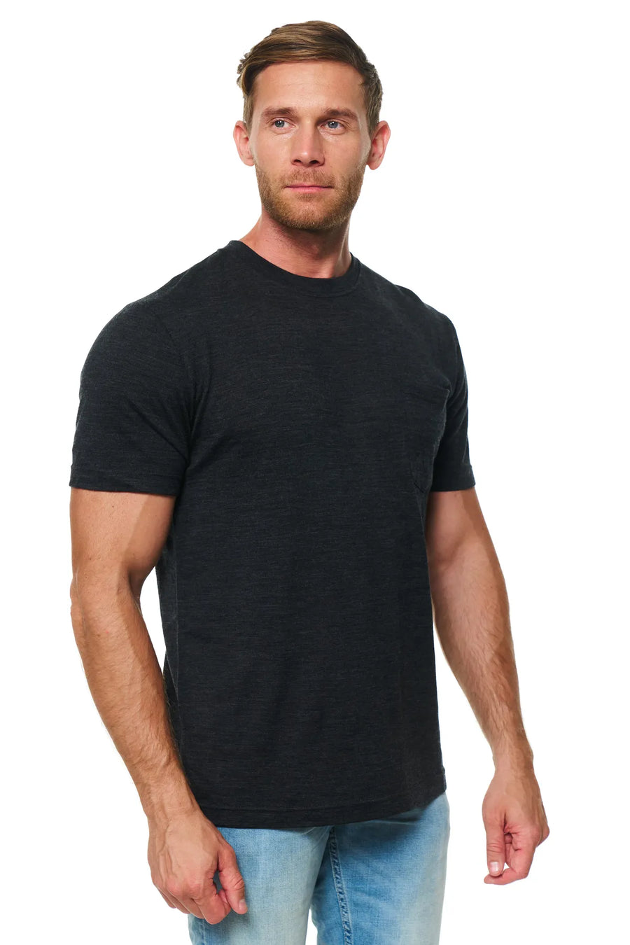 Men's Merino Wool Charcoal Pocket T-Shirt