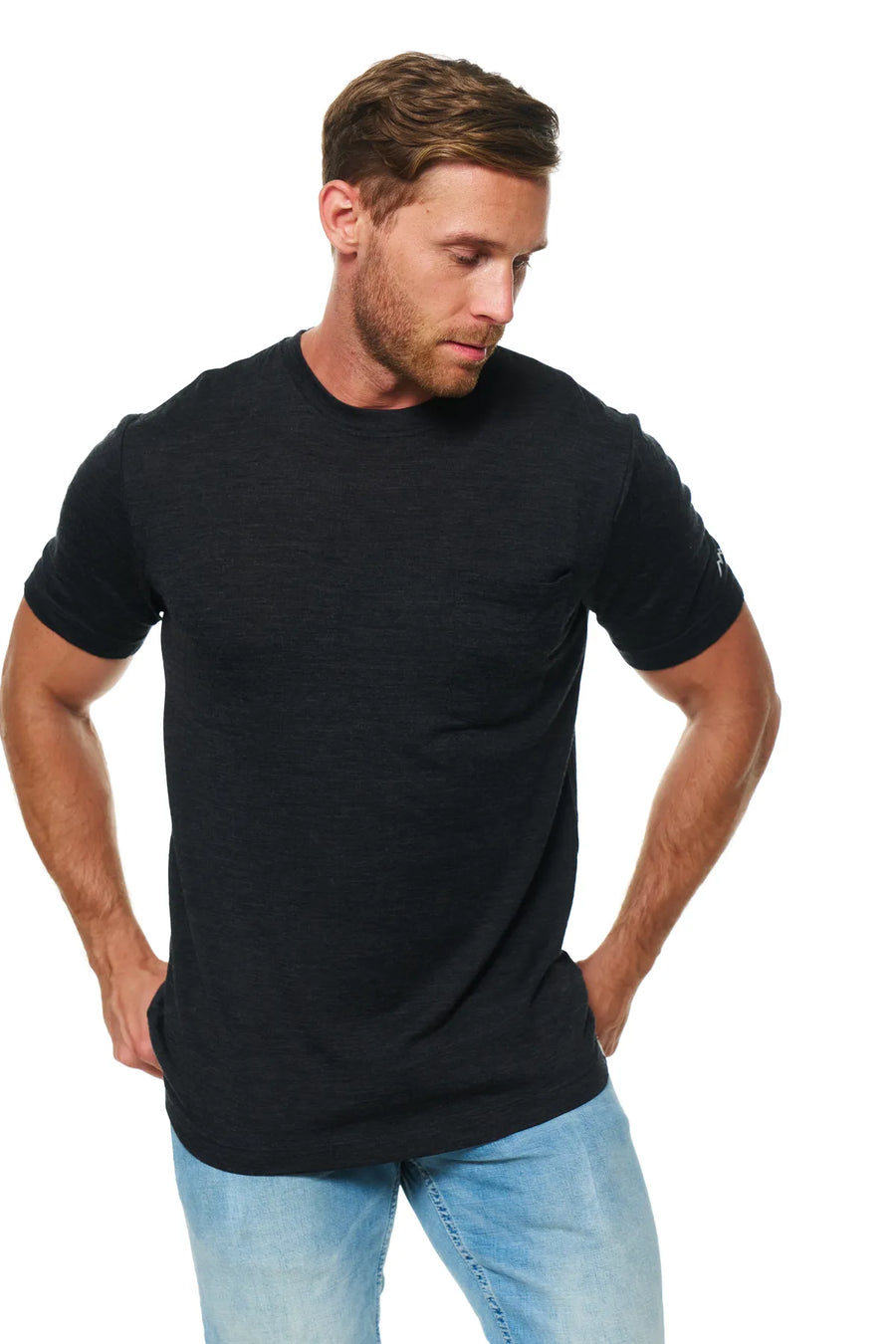 Men's Merino Wool Charcoal Pocket T-Shirt