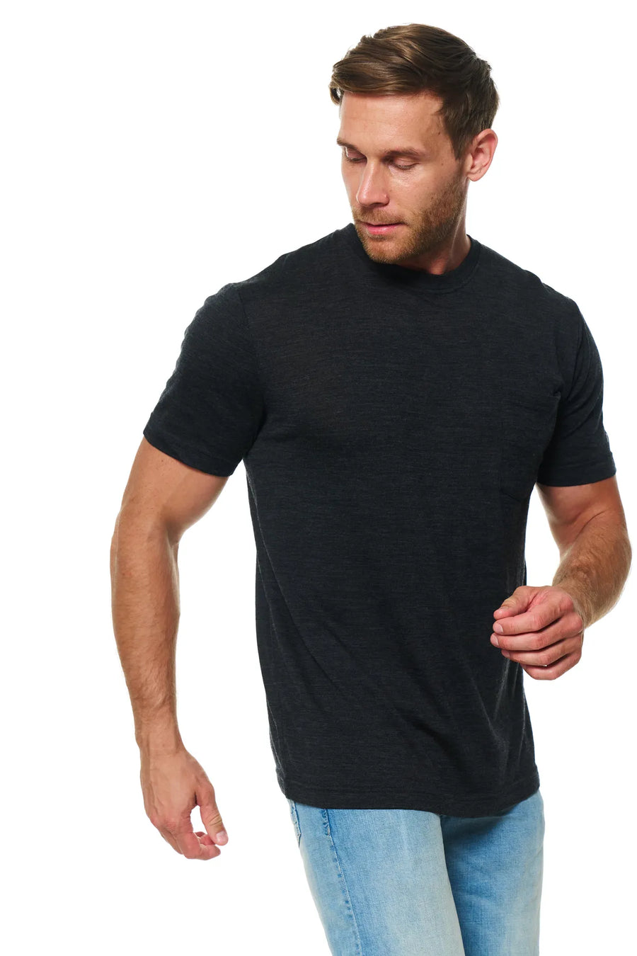 Men's Merino Wool Charcoal Pocket T-Shirt