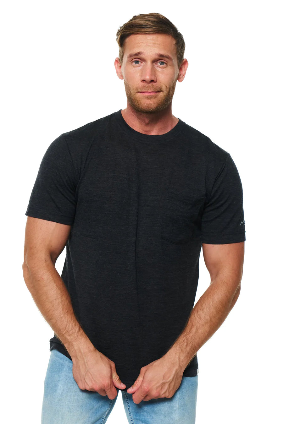 Men's Merino Wool Charcoal Pocket T-Shirt