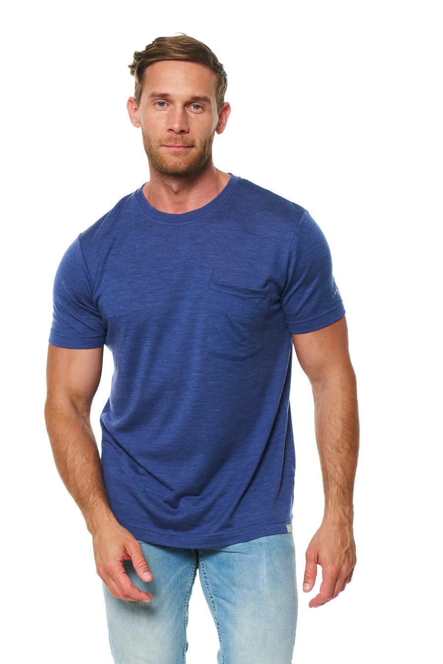 Men's Merino Wool Windsor Blue Pocket T-Shirt