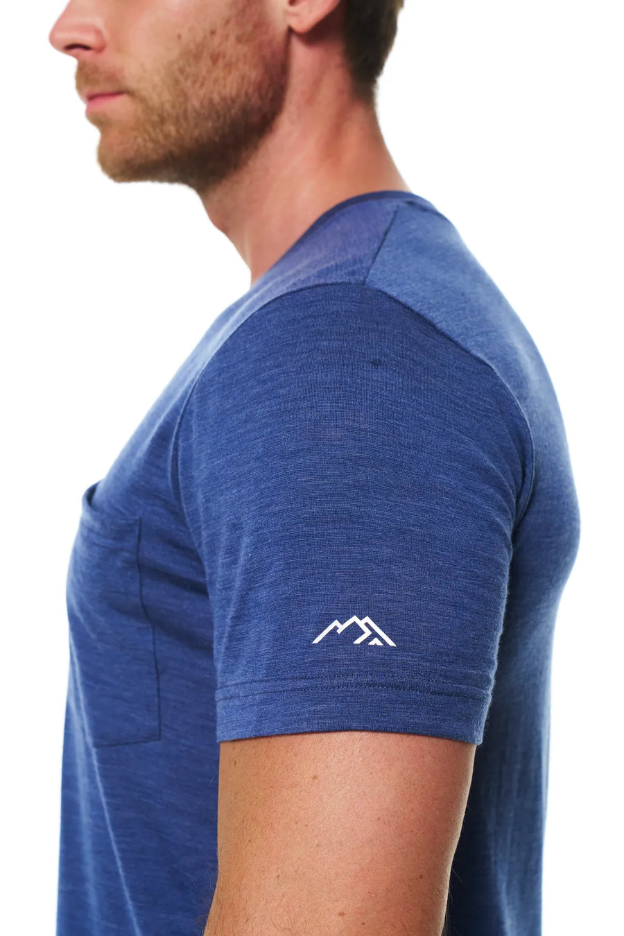 Men's Merino Wool Windsor Blue Pocket T-Shirt