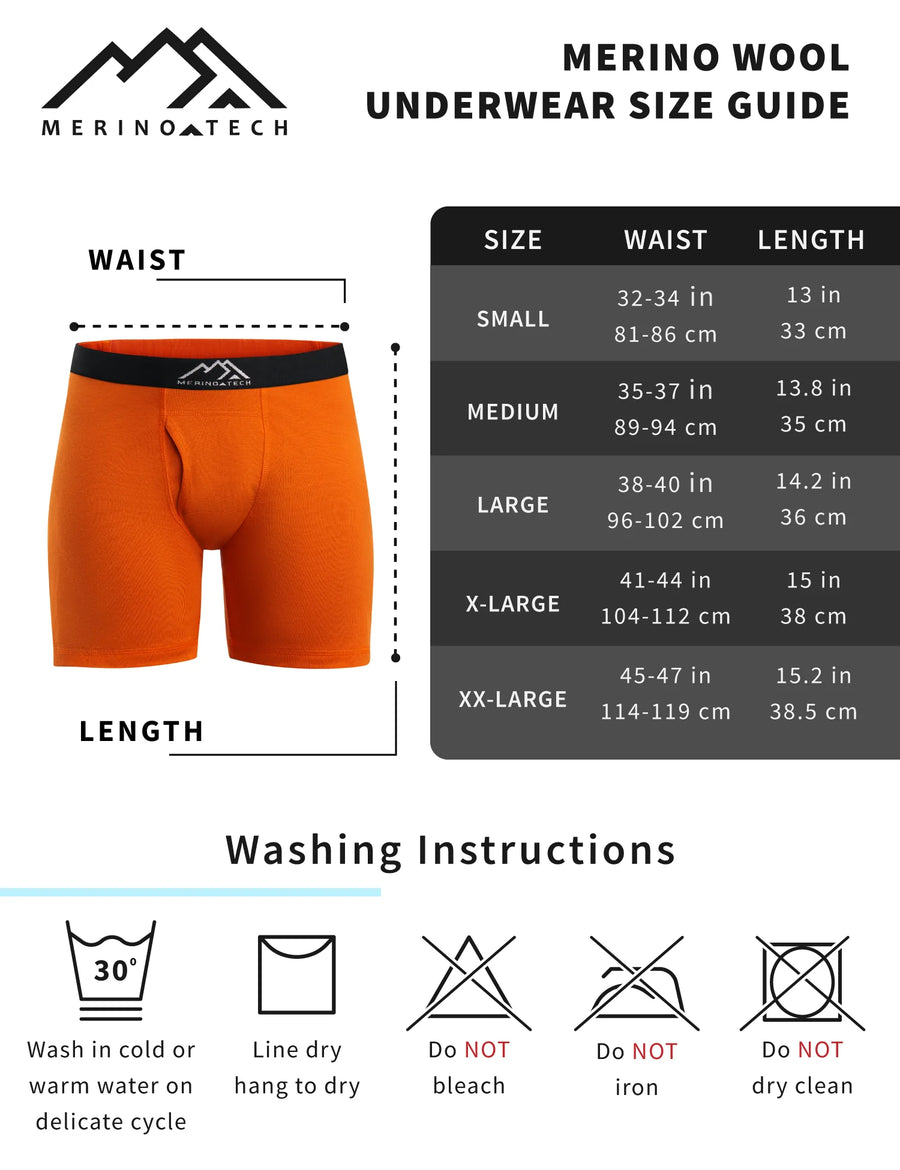 Men's Merino Boxers 1 Pack - 190 Black Coal