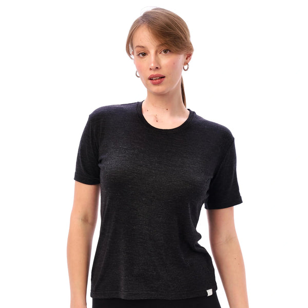 Women's Merino T-shirt 180 Ebony Gray | Crewneck