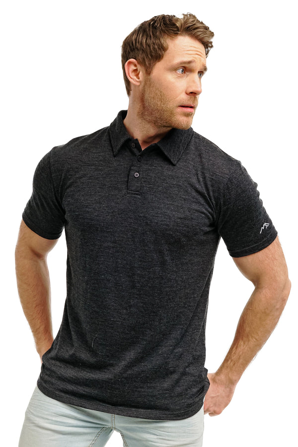 Men's Merino Polo 180 Charcoal