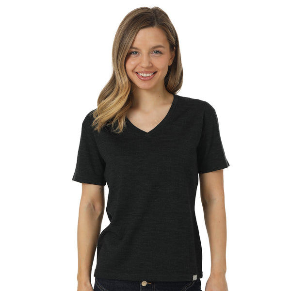 Women's Merino T-shirt 180 Charcoal | V-Neck (+socks)