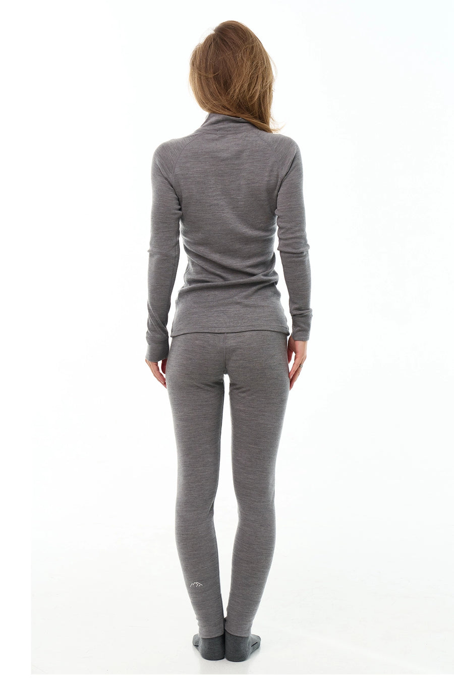 Women's Merino Thermal Set 250 Heather Grey Zip-Up