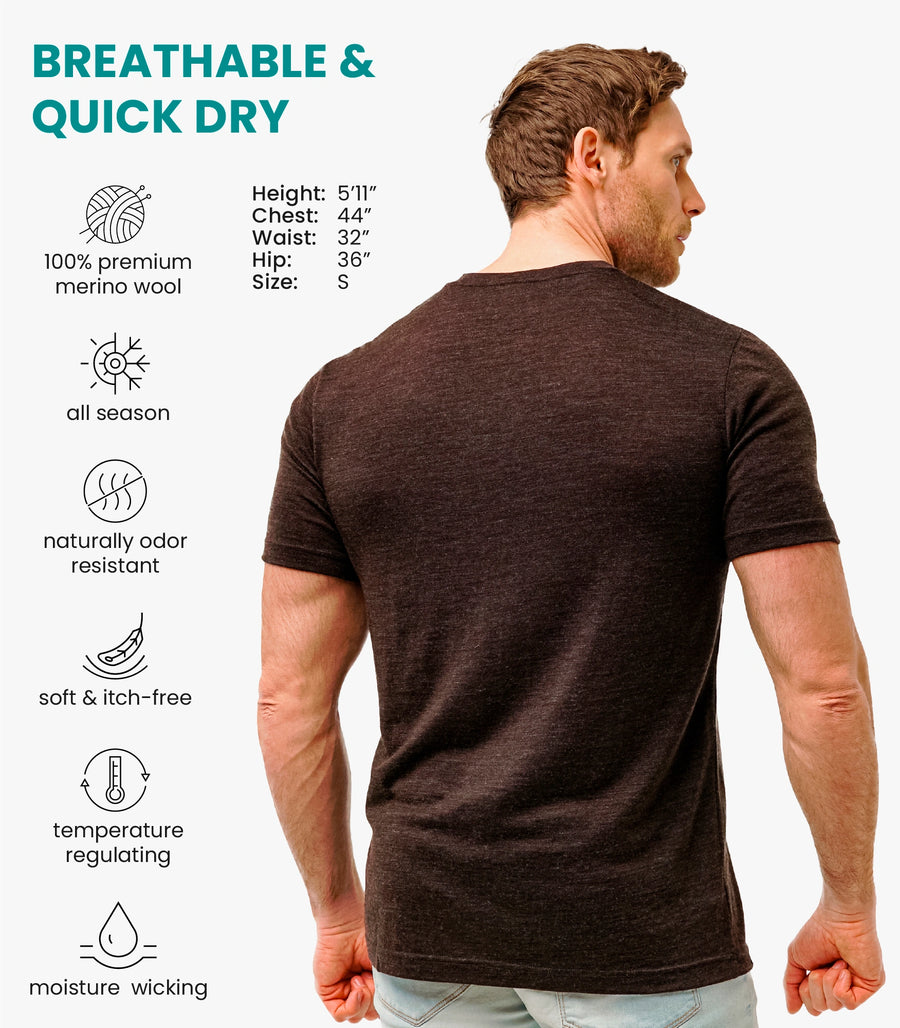 Men's Merino T-shirt 180 Metal Grey (+socks)