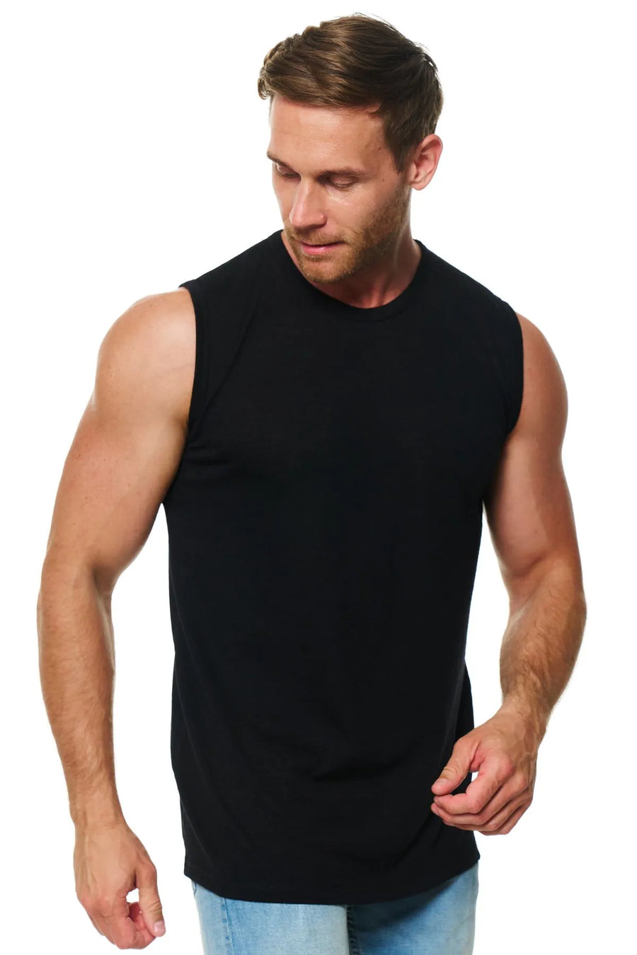 Men's Merino Wool Tank Top 180 Black