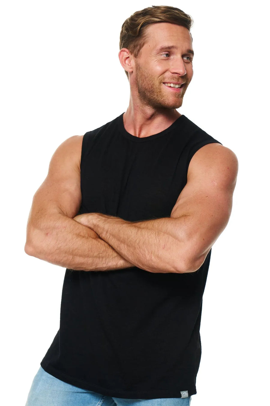 Men's Merino Wool Tank Top 180 Black