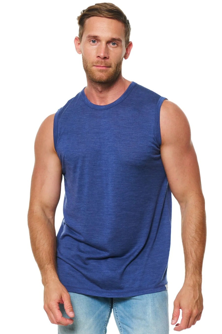 Men's Merino Wool Tank Top 180 Windsor Blue