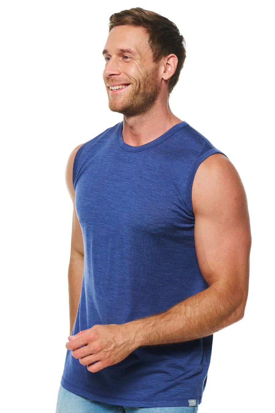 Men's Merino Wool Tank Top 180 Windsor Blue