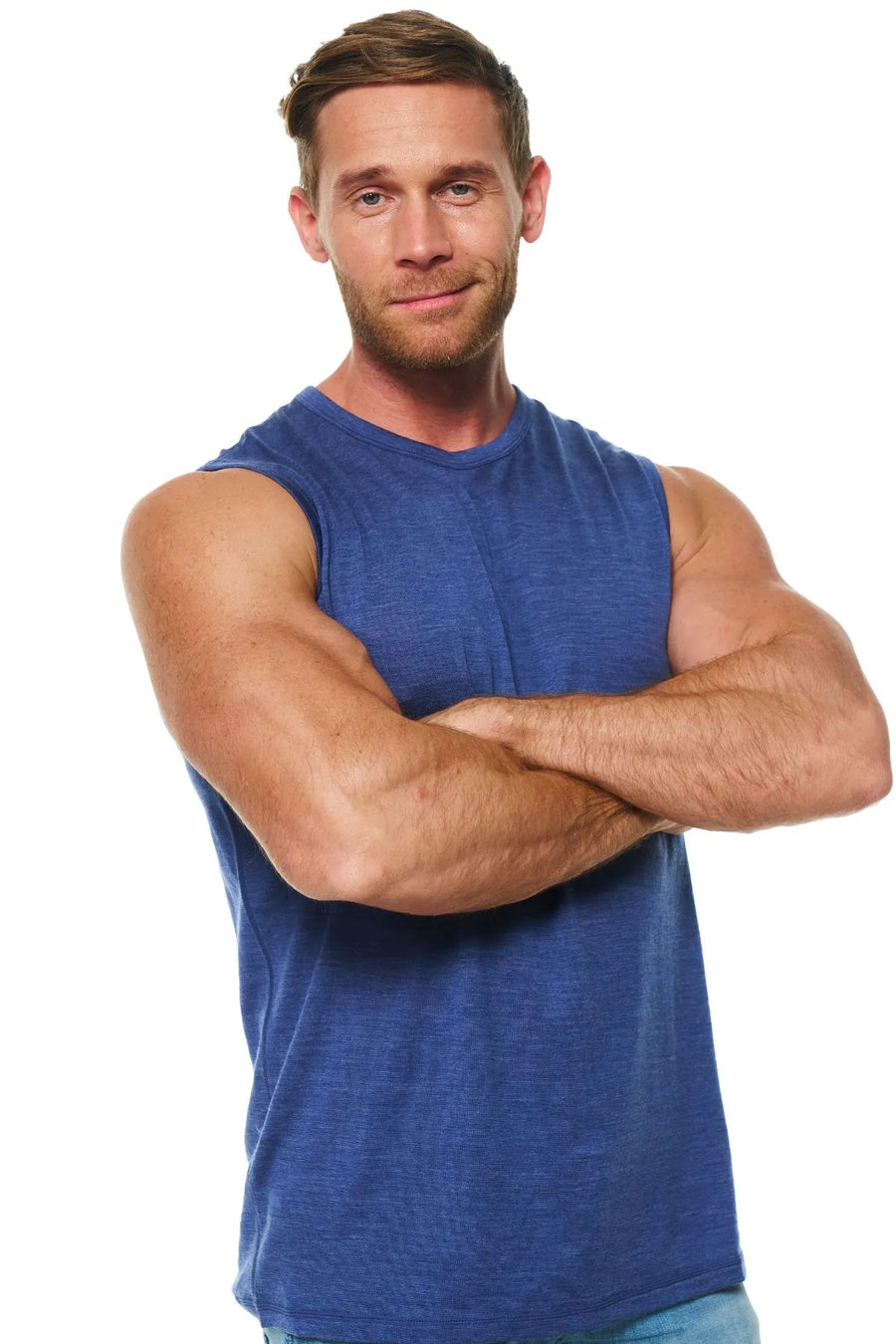 Men's Merino Wool Tank Top 180 Windsor Blue
