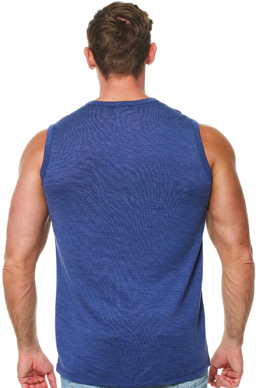 Men's Merino Wool Tank Top 180 Windsor Blue