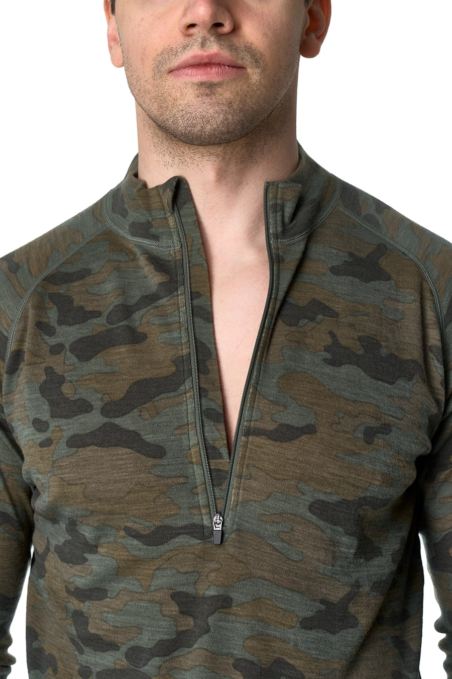 Men's Merino Half Zip Long Sleeve 250 Camo
