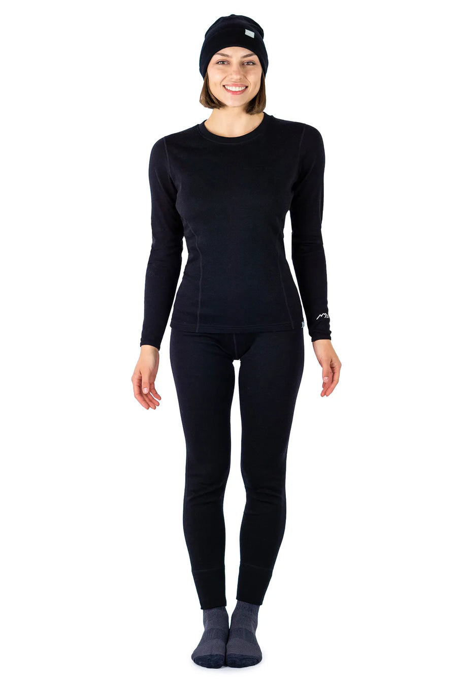 Women's Black Thermal Set 250 + Black Beanie