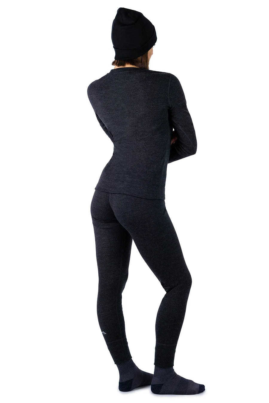 Women's Charcoal Grey Thermal Set 250 + Black Beanie