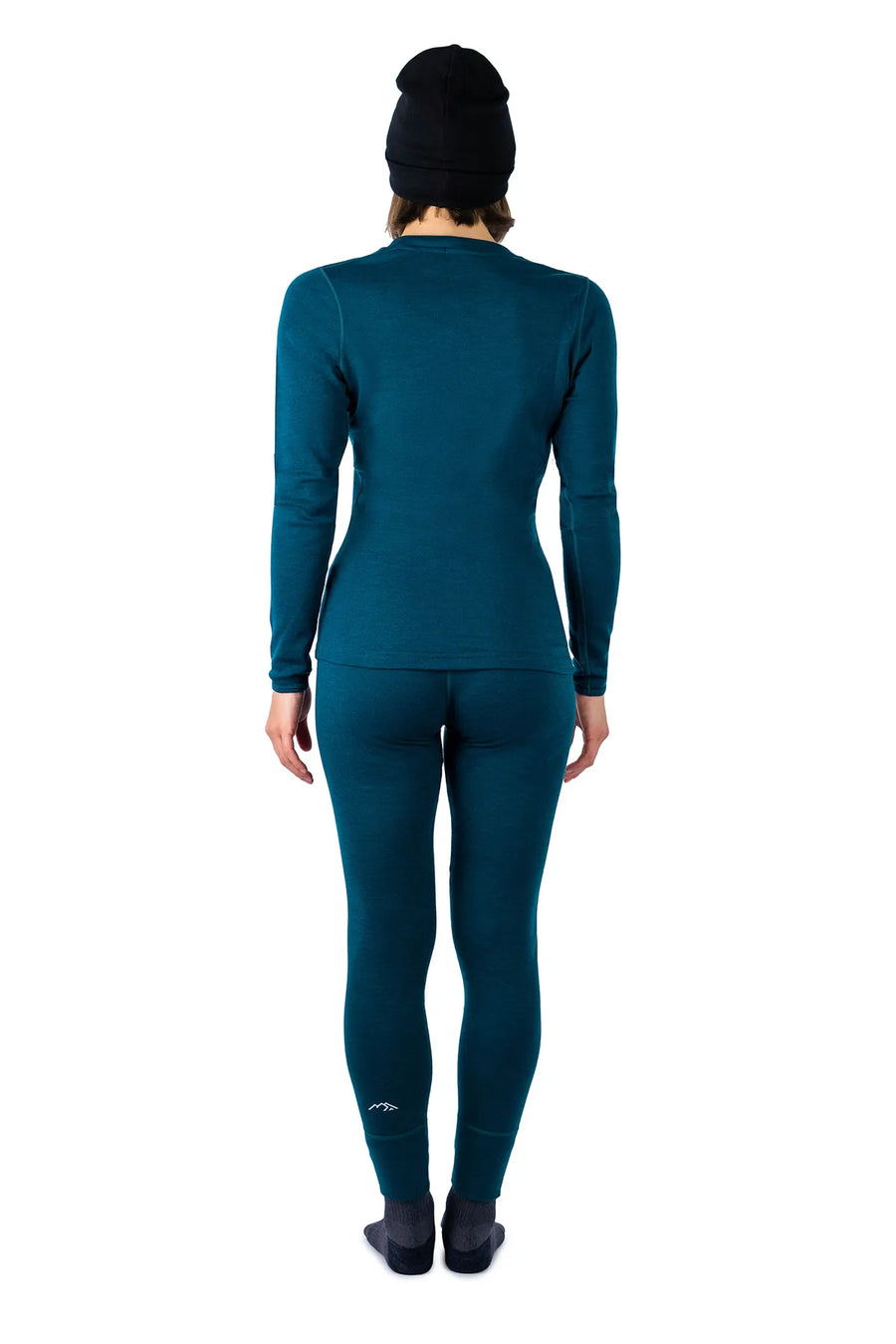Women's Deep Teal Thermal Set 250 + Black Beanie