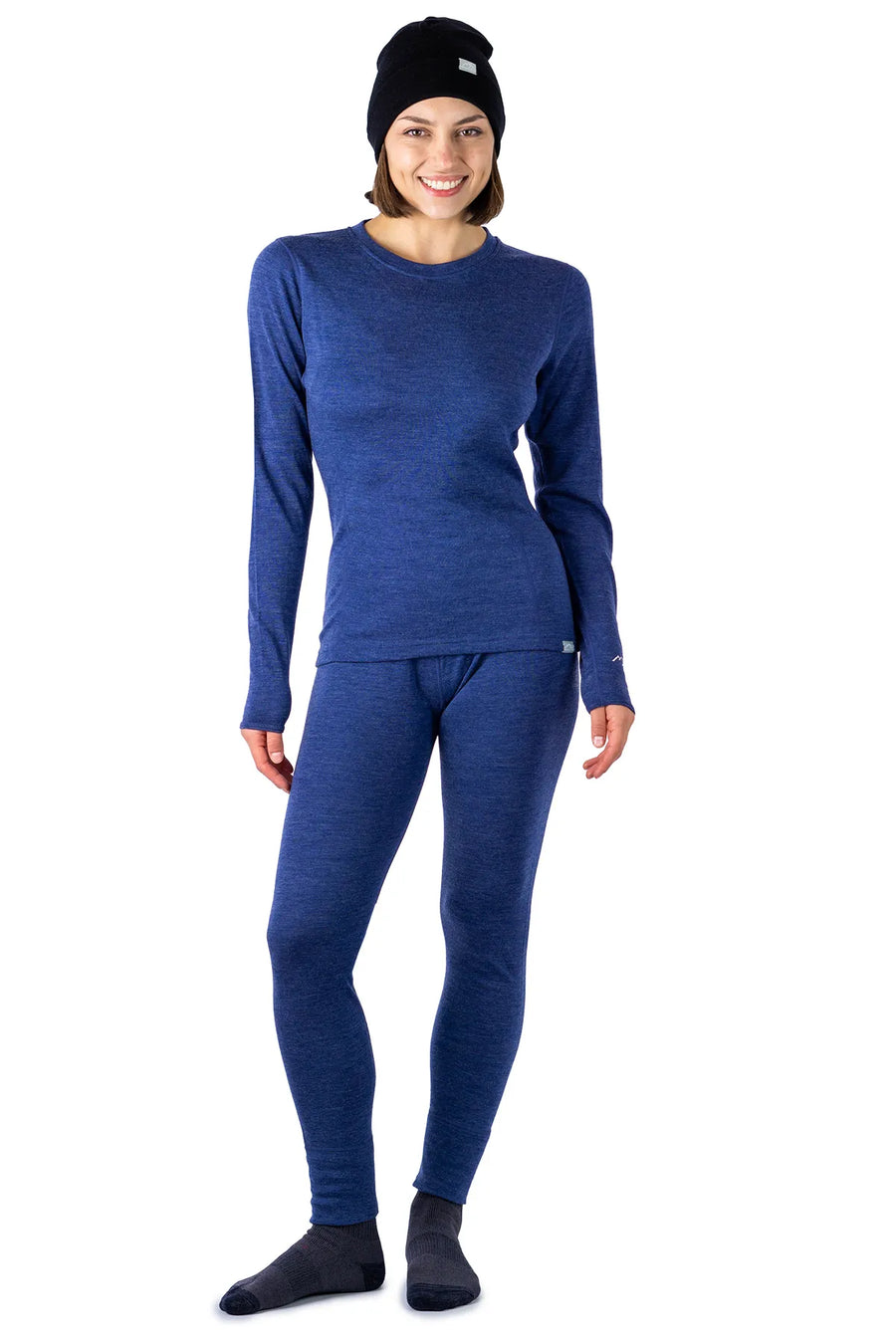 Women's Windsor Blue Thermal Set 250 + Black Beanie