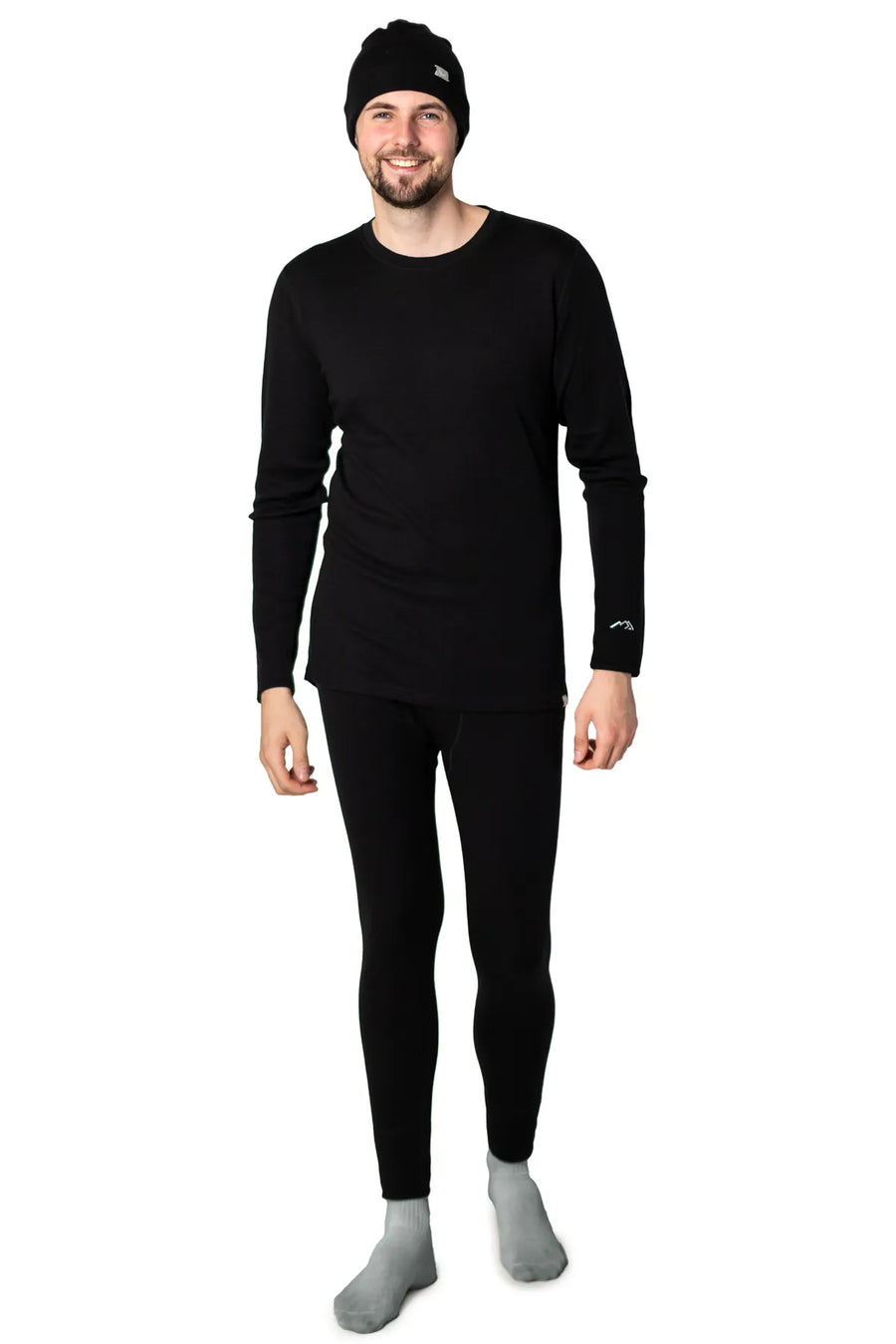Men's Black Thermal Set + Black Beanie