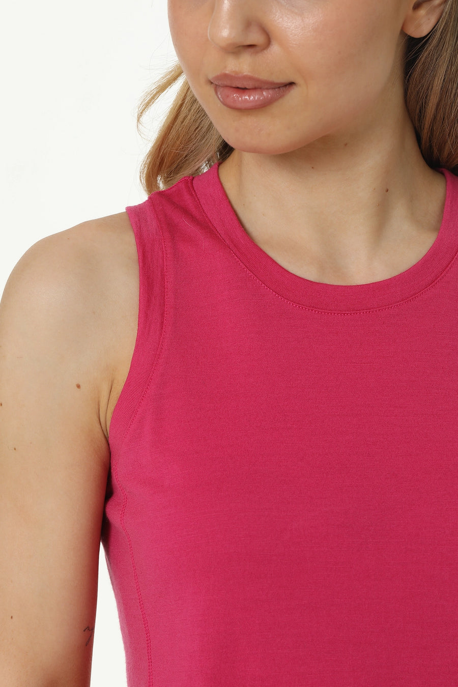Women's Merino Wool Highneck Tank Top Purple
