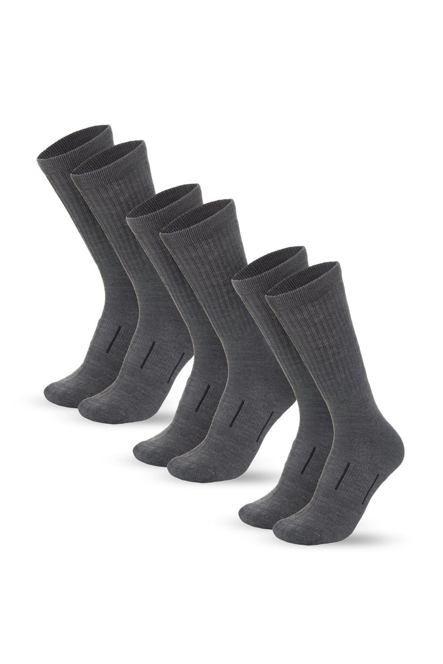 Merino Wool Hiking Socks - (Pack of 3) Dark Grey