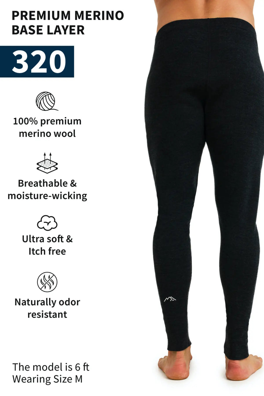 Men's Merino Pants 320 Charcoal Grey