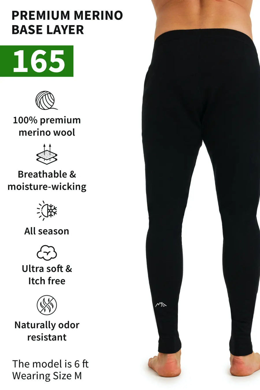Men's Merino Pants 165 Black
