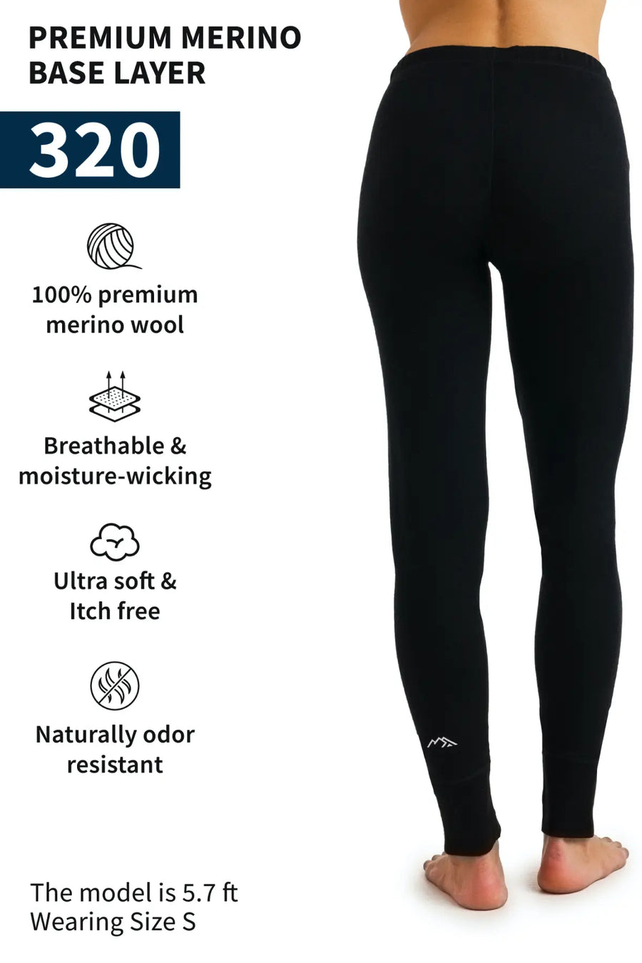 Women's Merino Pants 320 Black