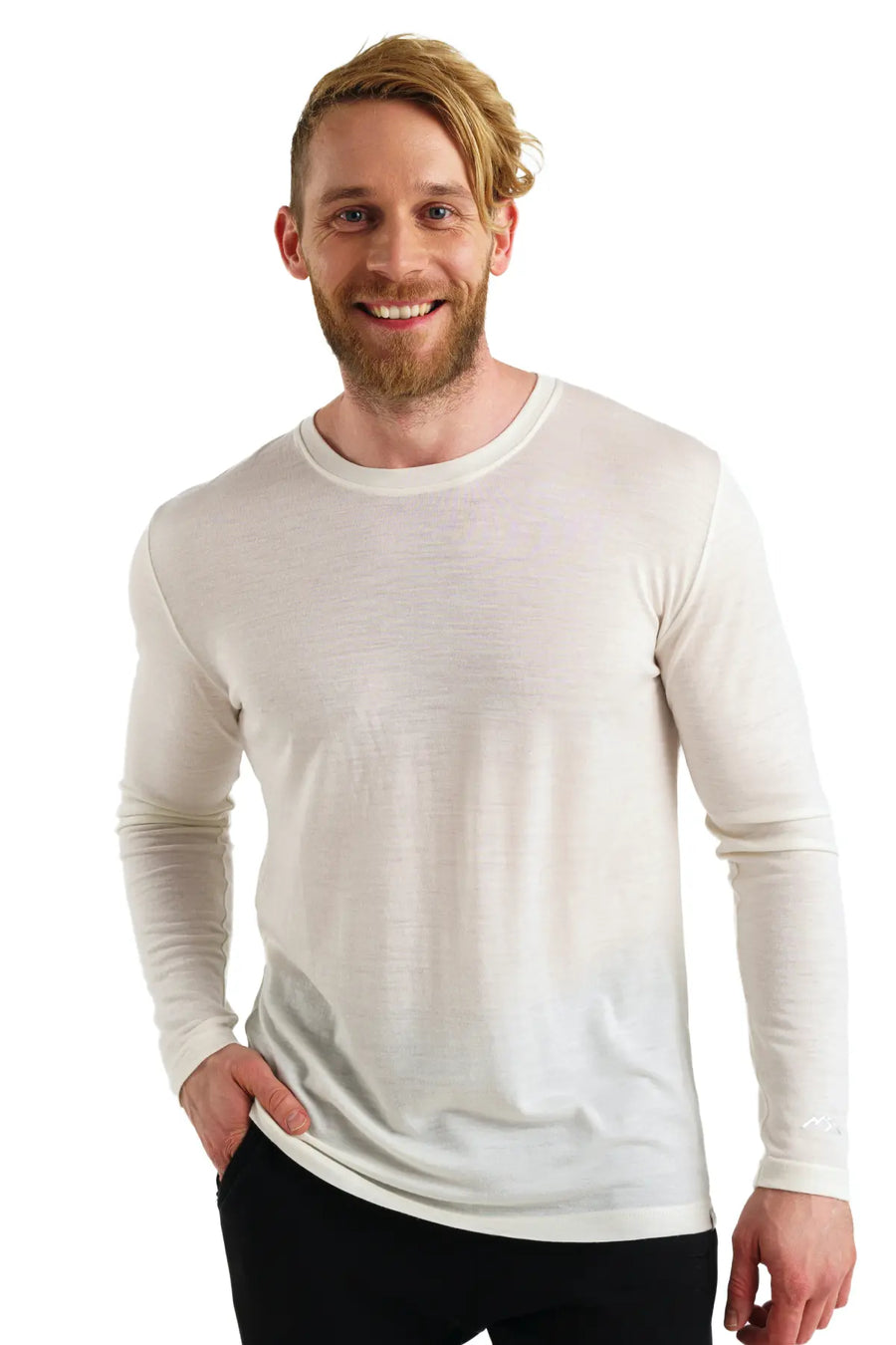 Men's Merino Long Sleeve 165 Snow White