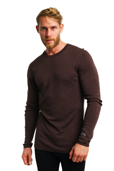 Merino Wool Long Sleeve Base Layer | Midweight | Chocolate