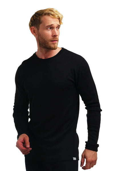 Merino Wool Long Sleeve Base Layer | Midweight | Black – Merino
