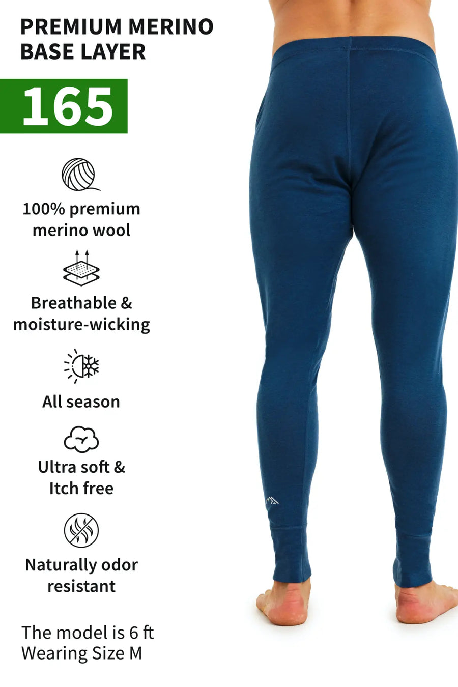 Men's Merino Pants 165 Denim Blue