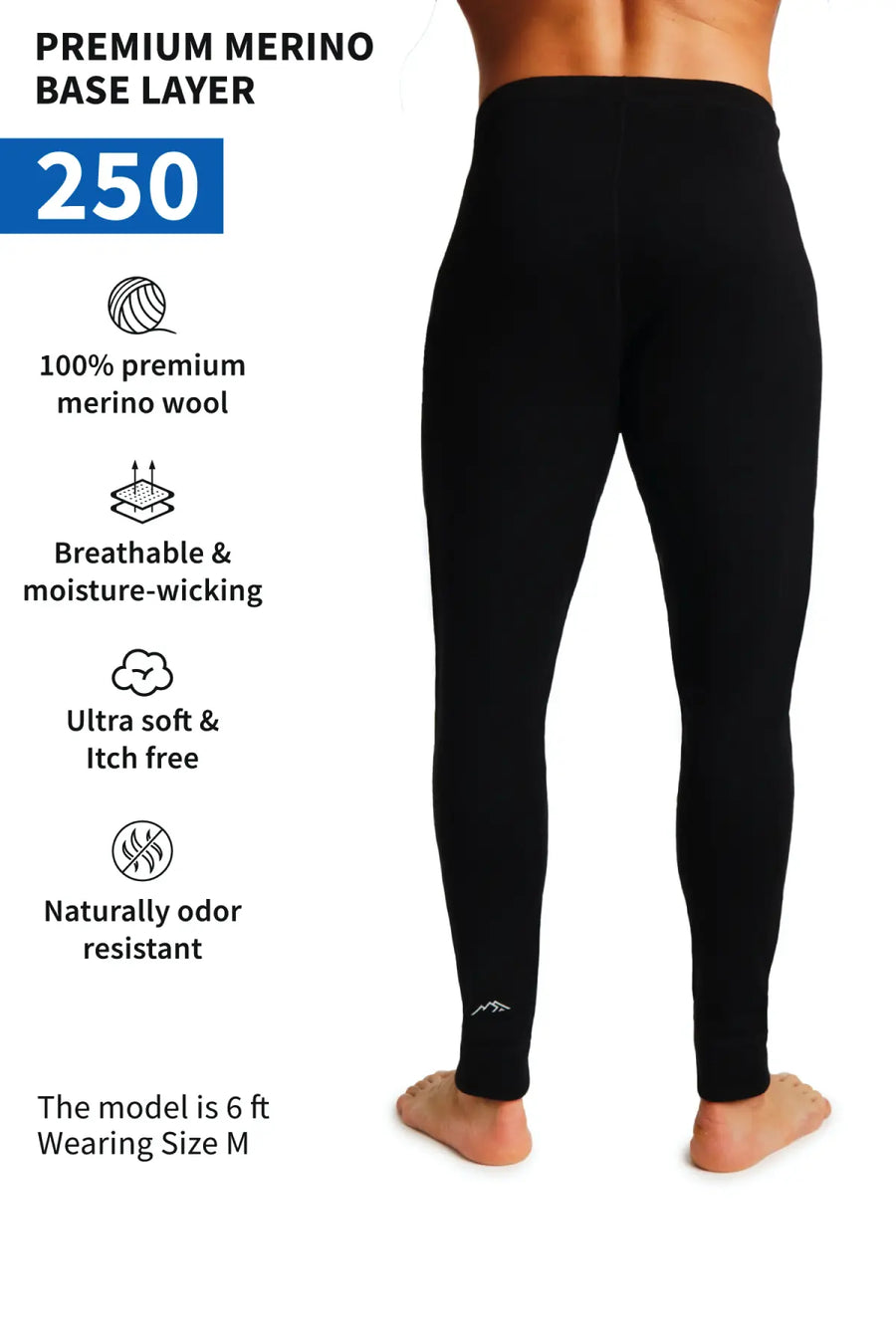 Men's Merino Pants 250 Black
