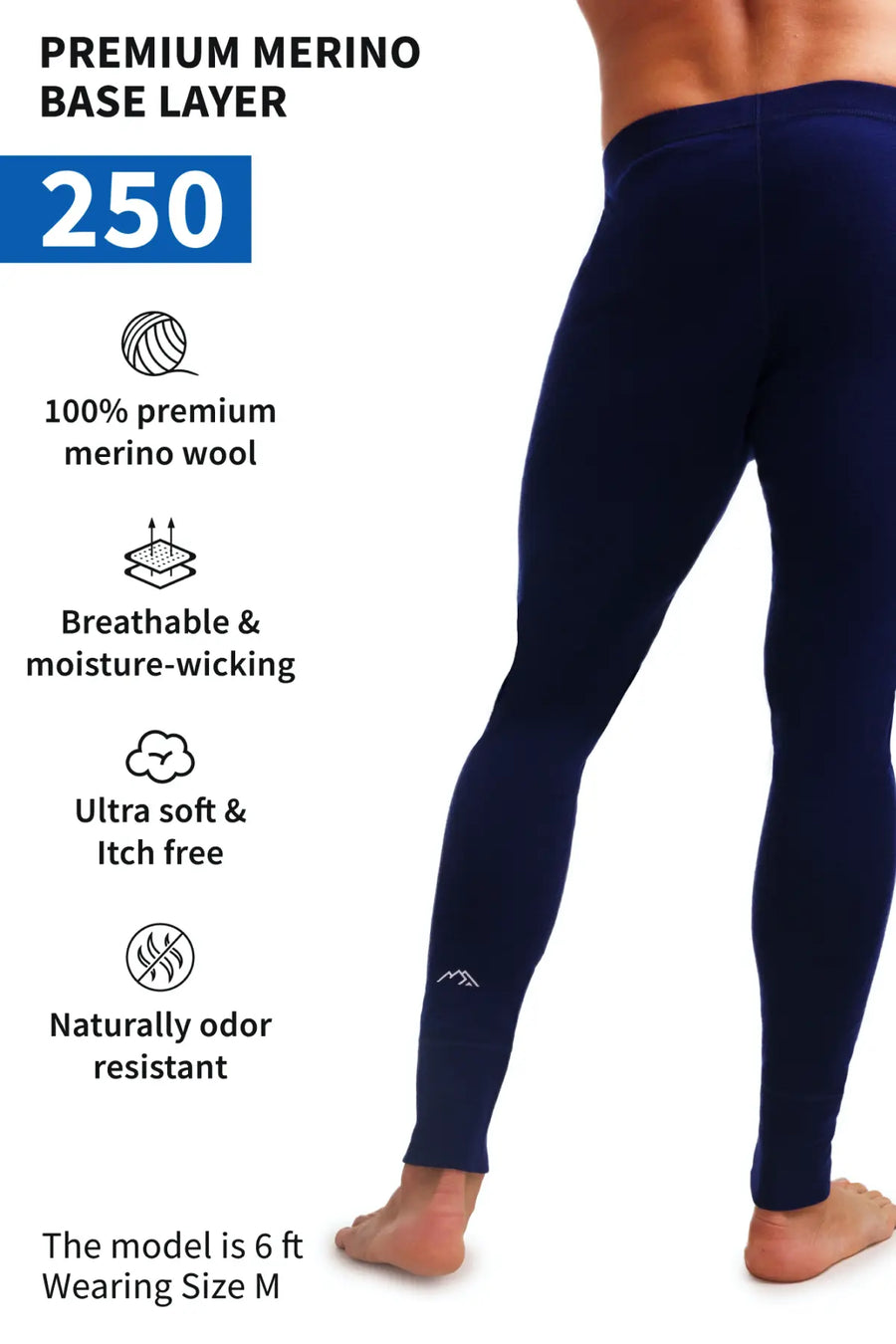 Men's Merino Pants 250 Navy