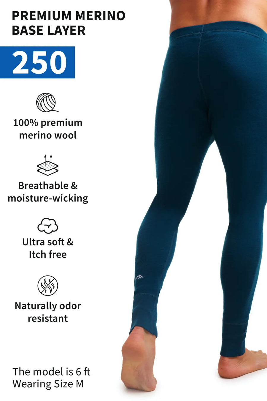 Men's Merino Pants 250 Deep Teal