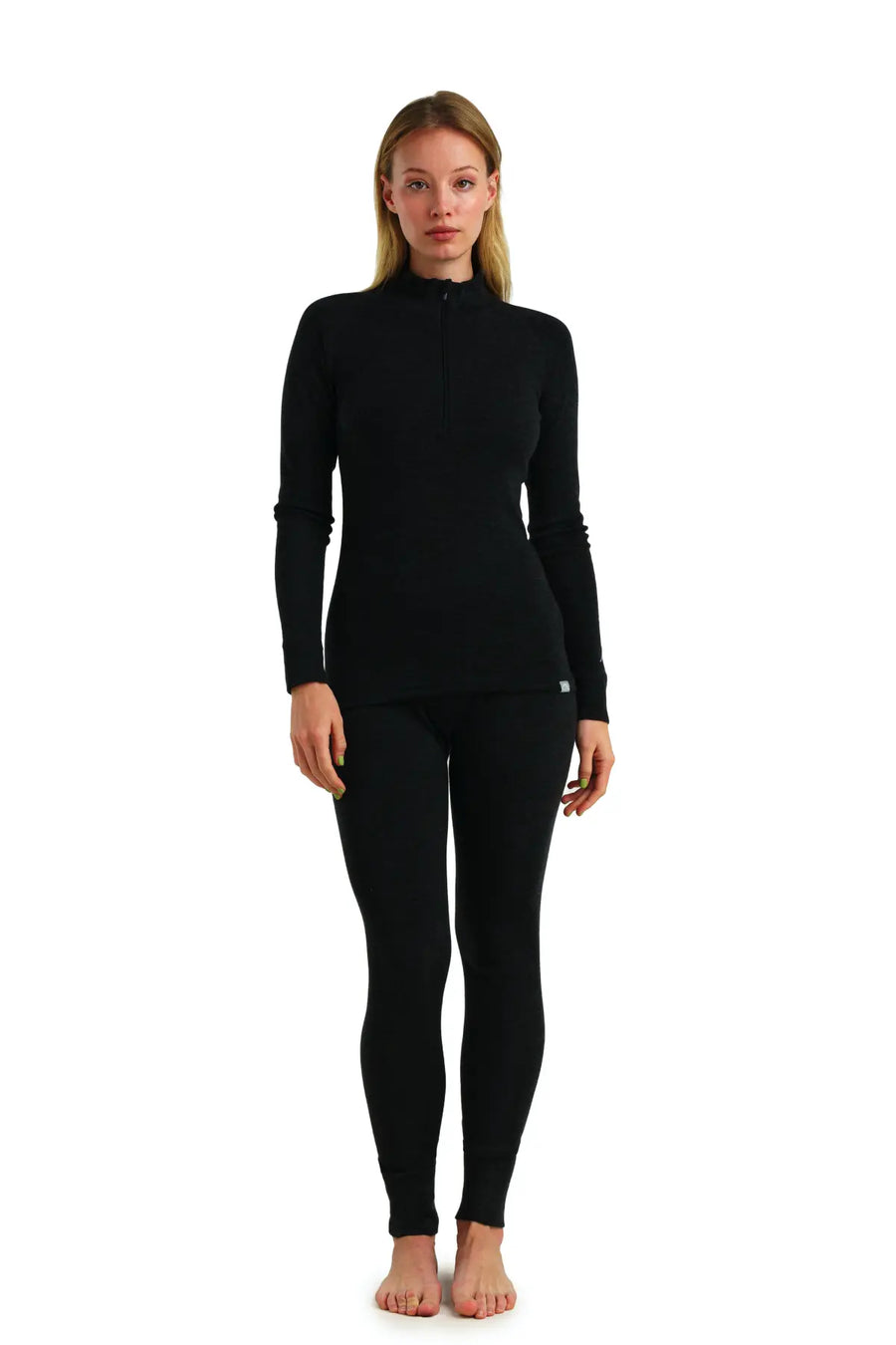 Women's Merino Thermal Set 320 Charcoal Grey Zip-Up