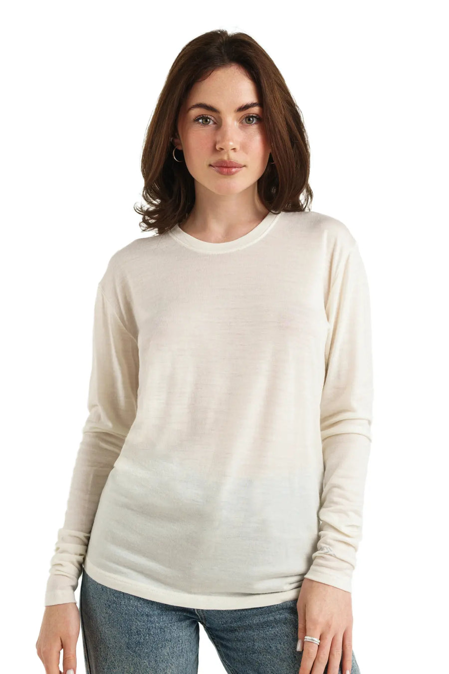 Women's Merino Long Sleeve 165 Cream White
