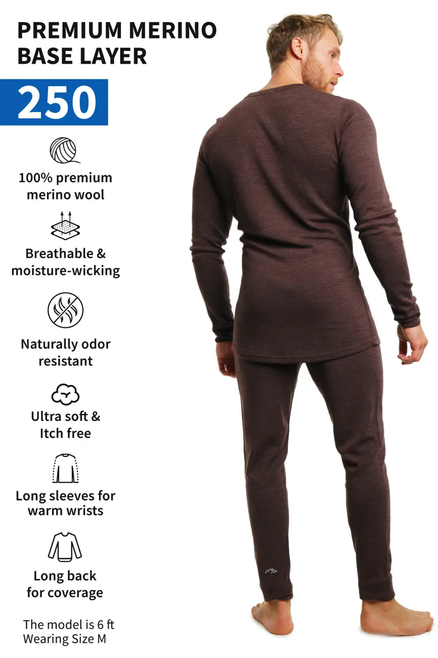 Men's Merino Thermal Set 250 Chocolate