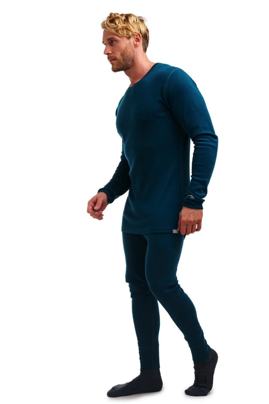 Ensemble thermique mérinos homme 250 Bleu paon