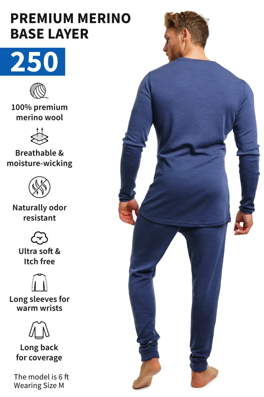 Men's Merino Thermal Set 250 Windsor Blue