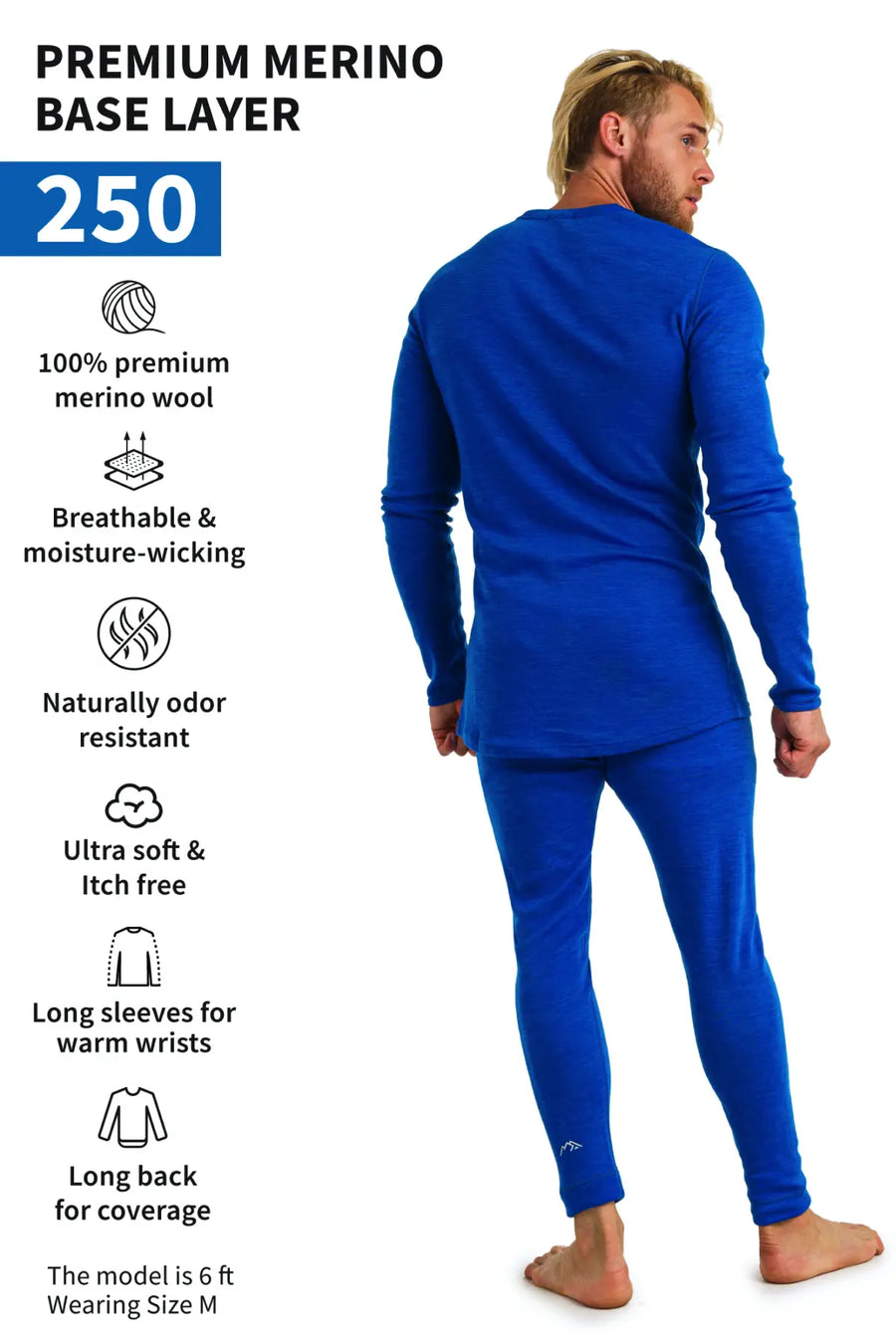 Men's Merino Thermal Set 250 Cobalt Blue