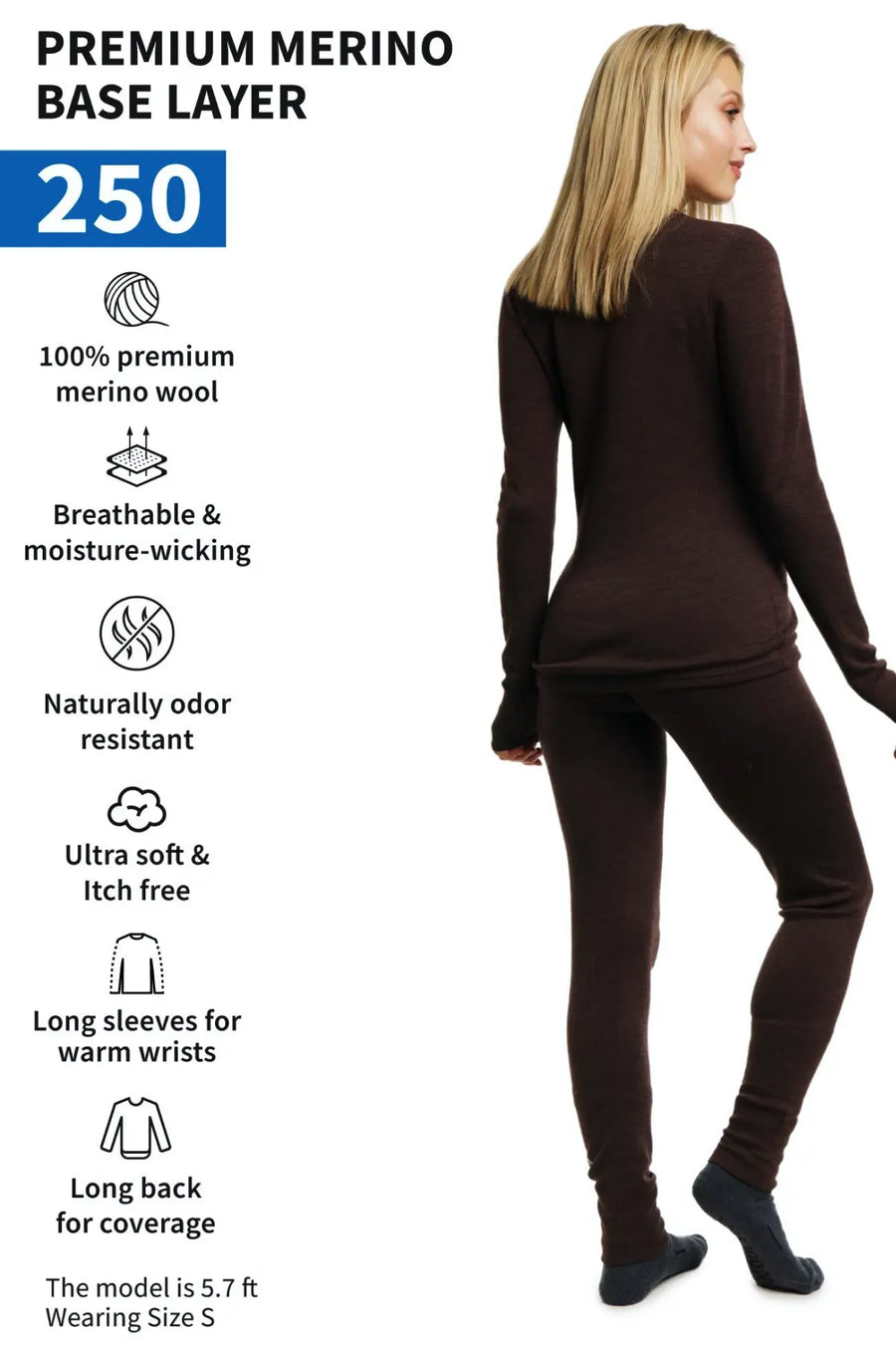 Women's Merino Thermal Set 250 Chocolate