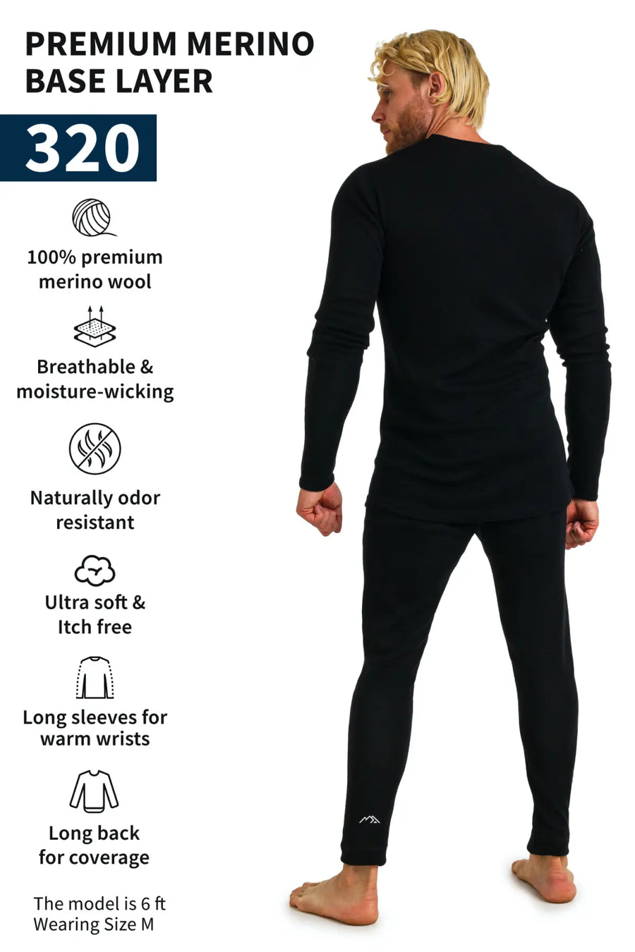 Men's Merino Thermal Set 320 Black