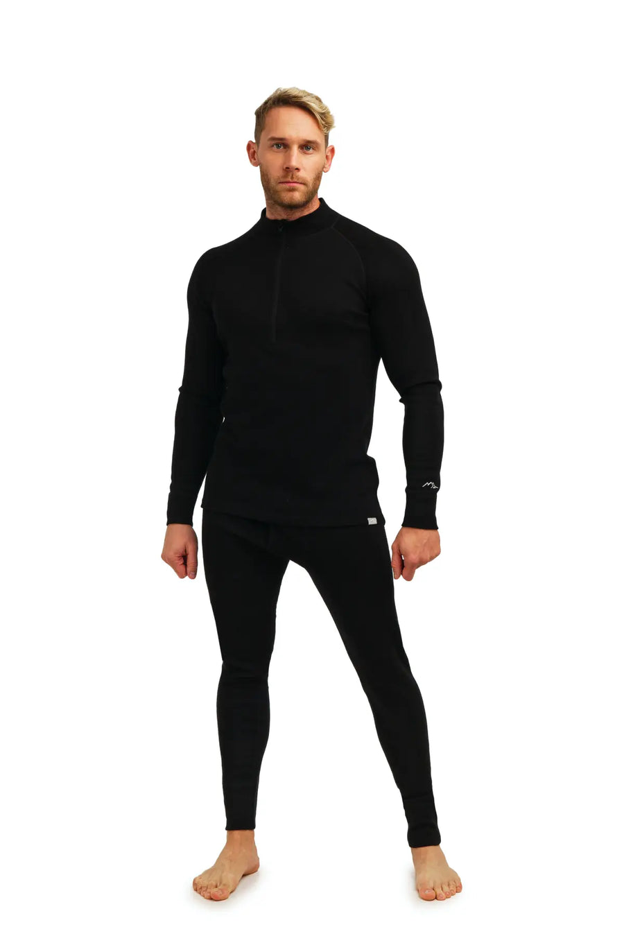 Ensemble Thermique Mérinos Homme Zip 320 Noir
