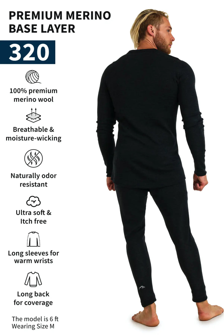 Men's Merino Thermal Set 320 Charcoal Grey