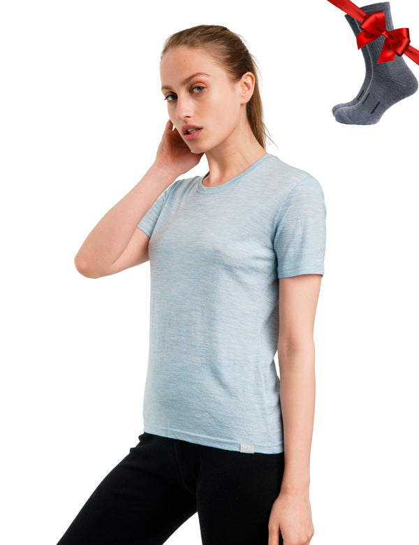 Women's Merino T-shirt 180 Arctic | Crewneck (+socks)