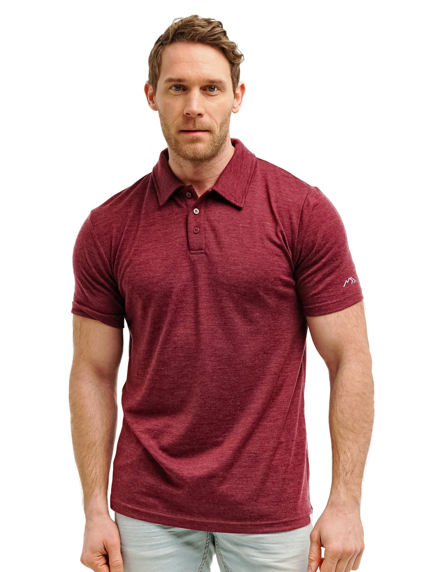 Men's Merino Polo 180 Burgundy