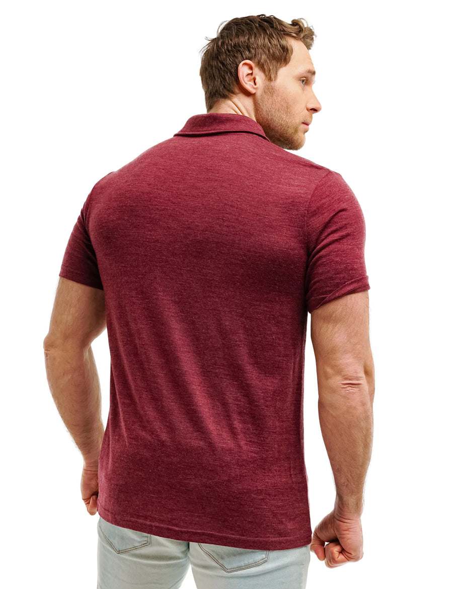 Men's Merino Polo 180 Burgundy